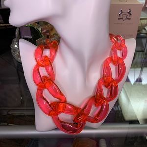 The “Blow” - Neon Pink Acrylic Necklace